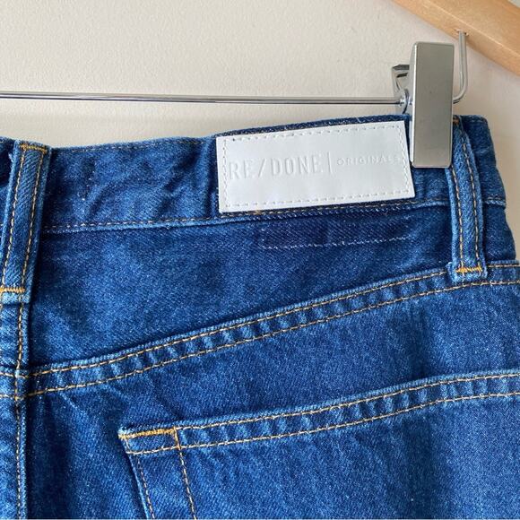 RE/DONE REDONE HighRise Wide Leg Crop Jean Raw Hem Dark 95 Size 29 - Picture 11 of 13